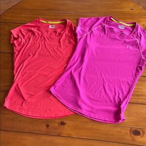Under Armour Red and Pink Athletic Tops